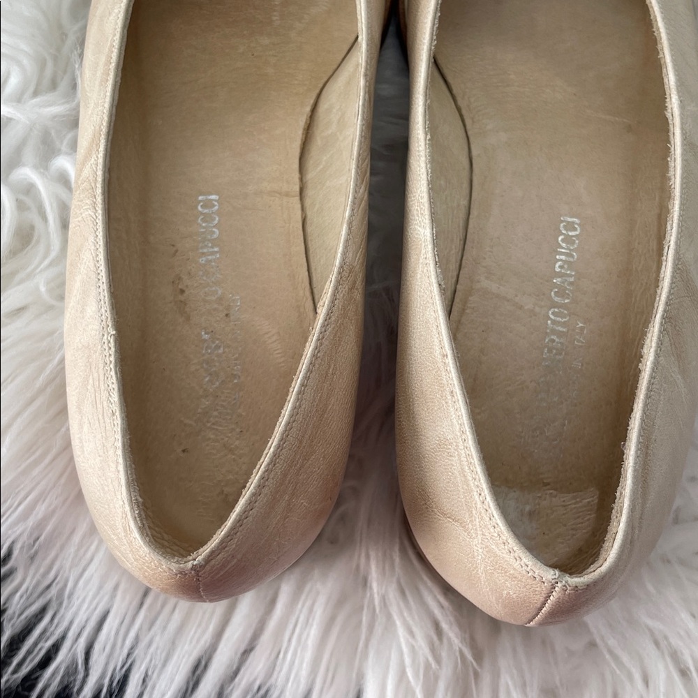 Vintage Roberto Capucci Shoes Leather Designer Shoes Size 6B Cream brown Color - Picture 12 of 13